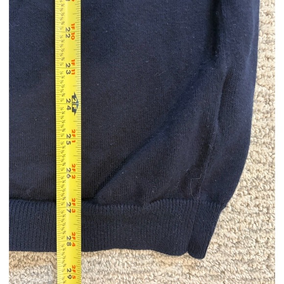 Eddie Bauer Knit Sweater Mens XL Navy Blue Pima Cotton Nylon Casual Pullover - Picture 5 of 6